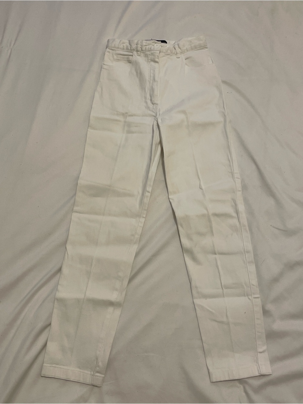 adrienne vittadini high waist white straight pants